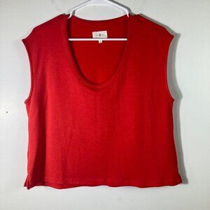 Womens Lou‎ & Grey Signature Soft Top Cap Sleeve Cropped Scoop Neck M